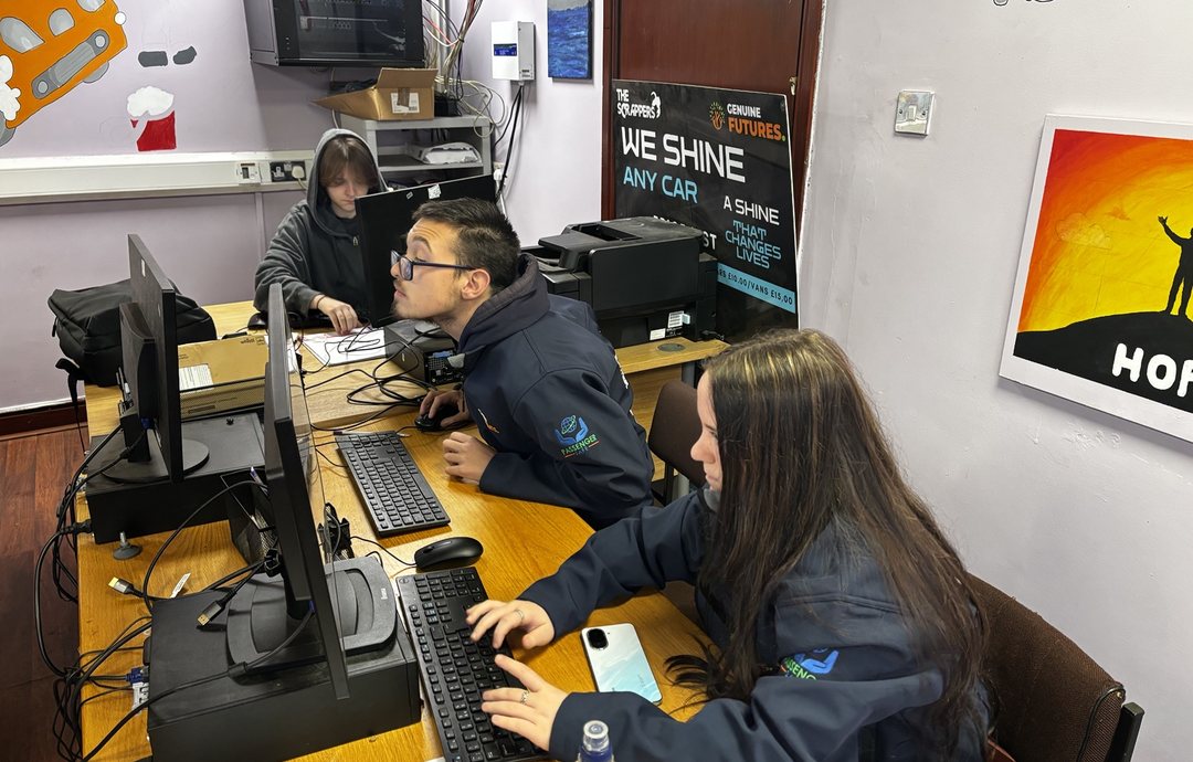 Young people working together on Live Local. Trust Local. business profiles